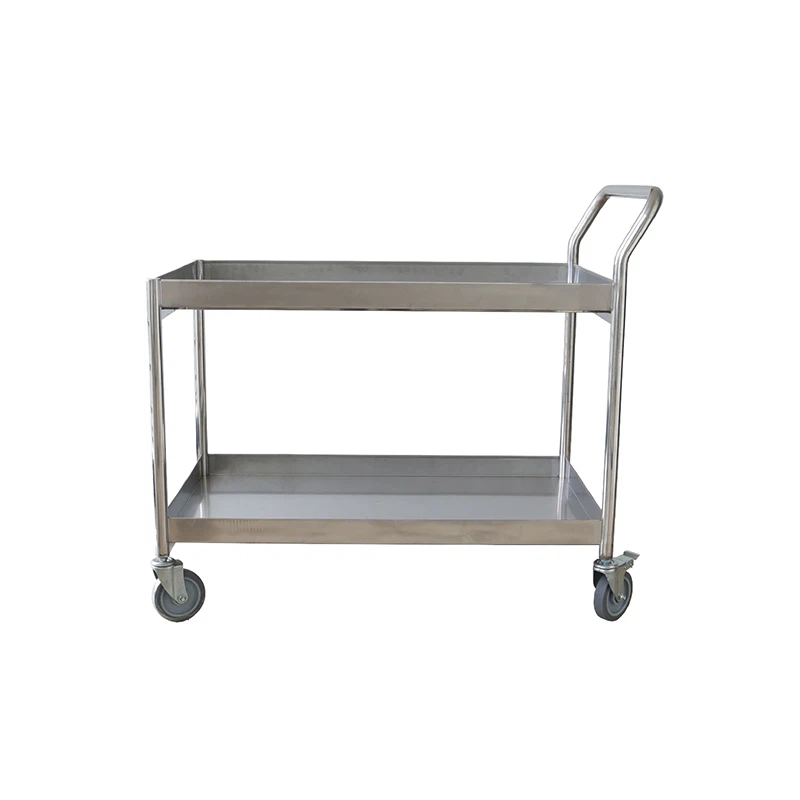 Sysbel 2-lags rustfrit stål laboratorievogn på hjul